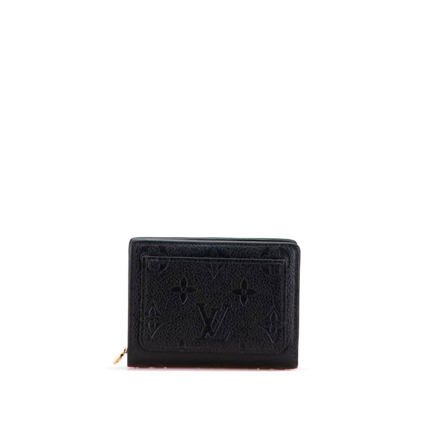 Louis Vuitton Monogram Empreinte Clea Small Wallet Black Leather Good condition - Front View