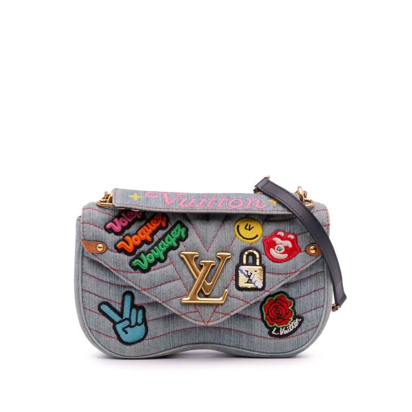 Louis Vuitton Limited Edition Denim Patches New Wave Chain MM Blue Denim Very good condition - Front View