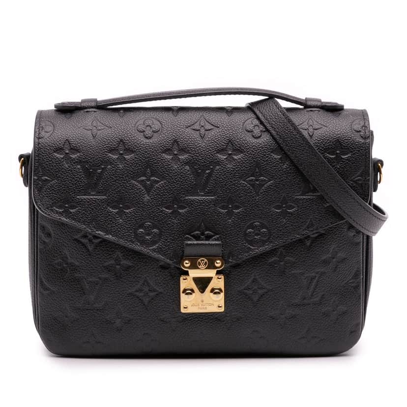Louis Vuitton Monogram Empreinte Pochette Metis Black Leather Good condition - Front View