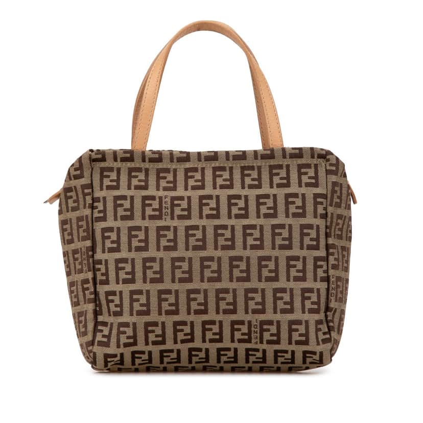 Fendi Zucchino Canvas Handbag Brown Canvas Good condition - Front View