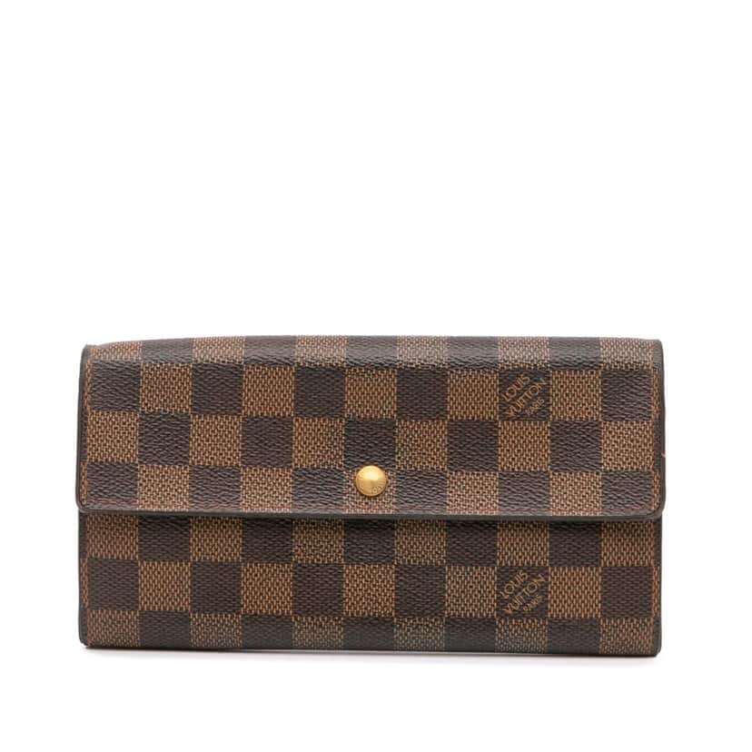 Louis Vuitton Damier Ebene Sarah Wallet Brown Canvas Good condition - Front View