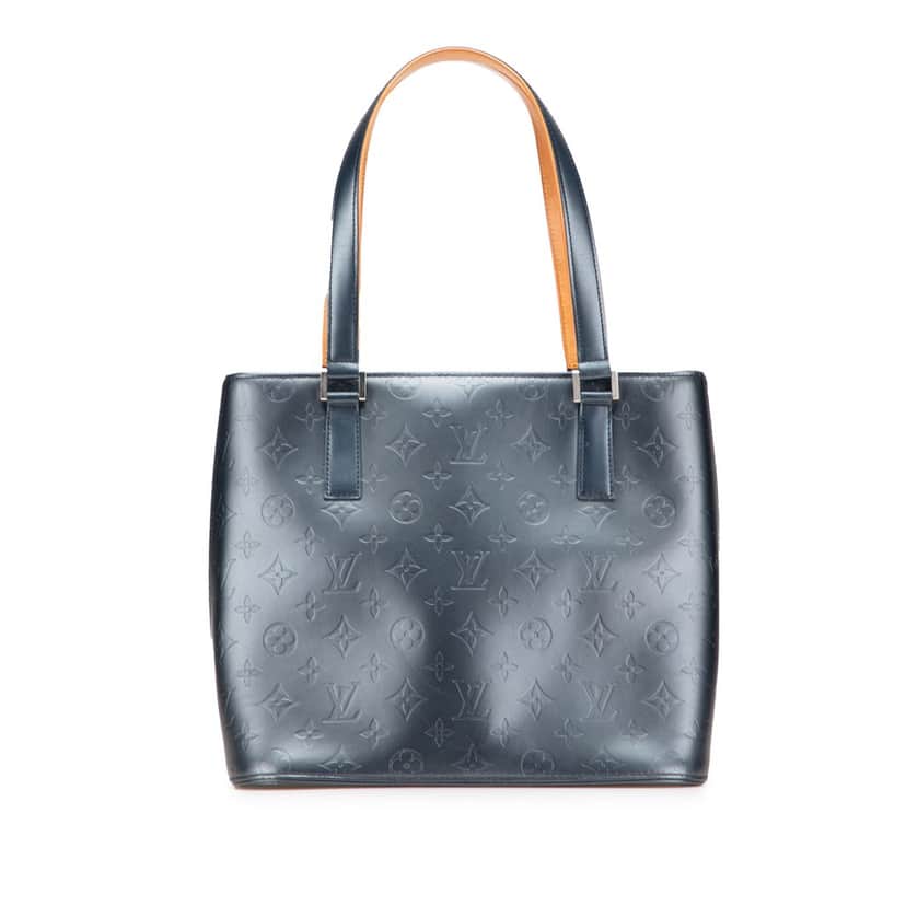 Louis Vuitton Monogram Mat Stockton Blue Leather Good condition - Front View