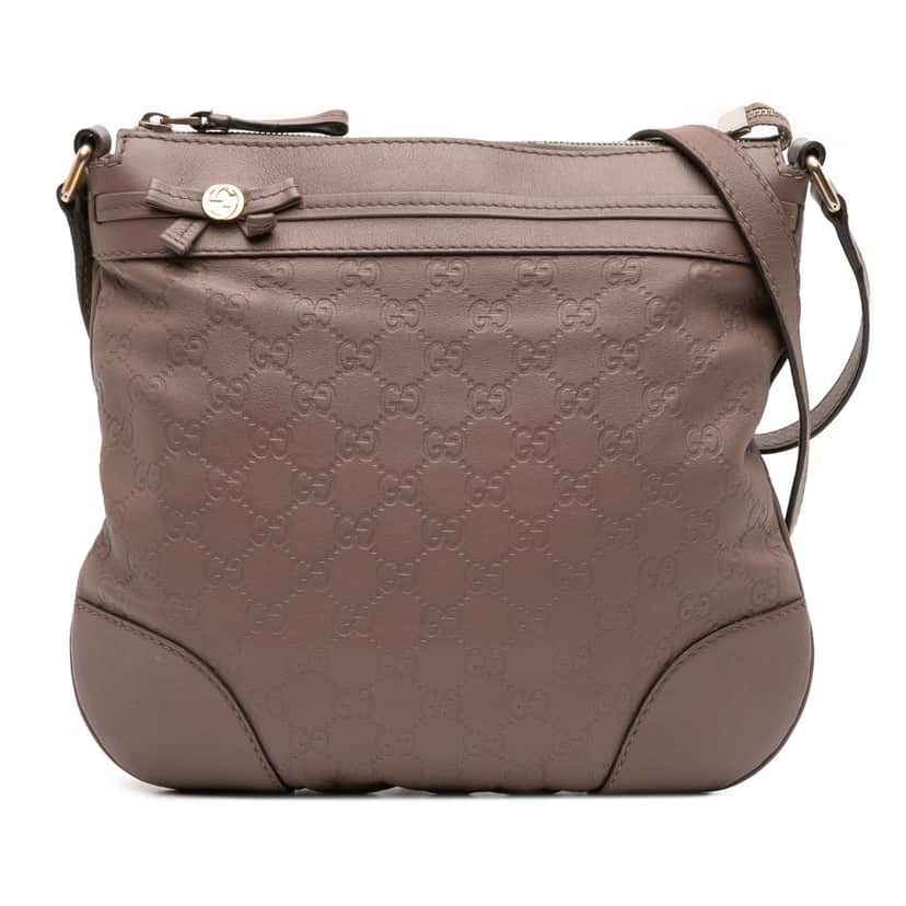 Gucci Guccissima Mayfair Crossbody Brown Leather Good condition - Front View