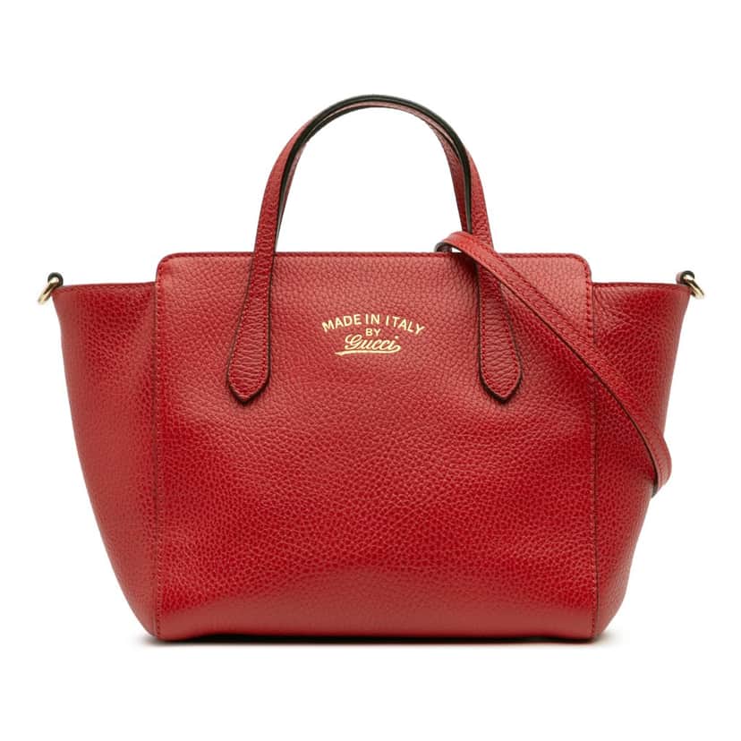 Gucci Mini Leather Swing Satchel Red Leather Good condition - Front View