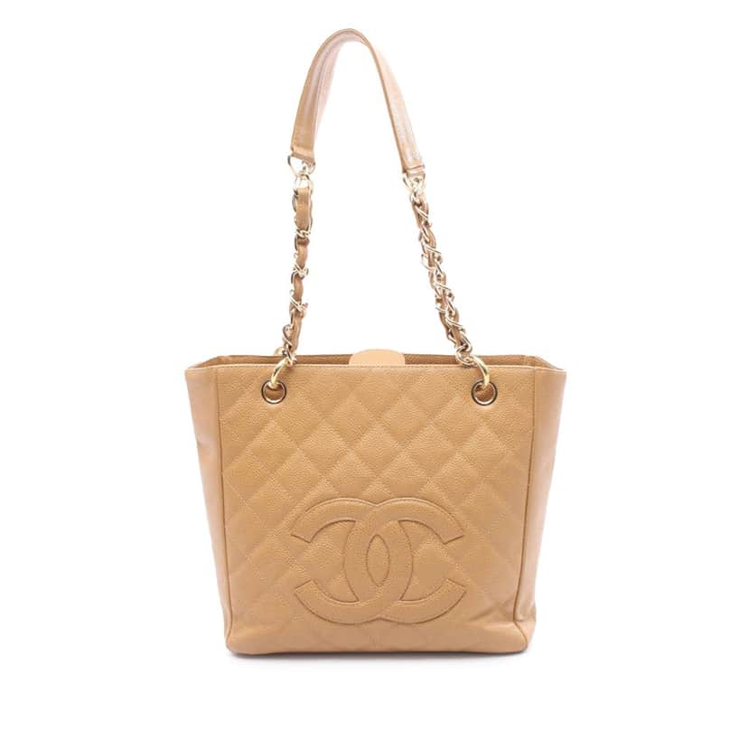 Chanel Caviar Petite Shopping Tote Brown Leather Good condition - Front View