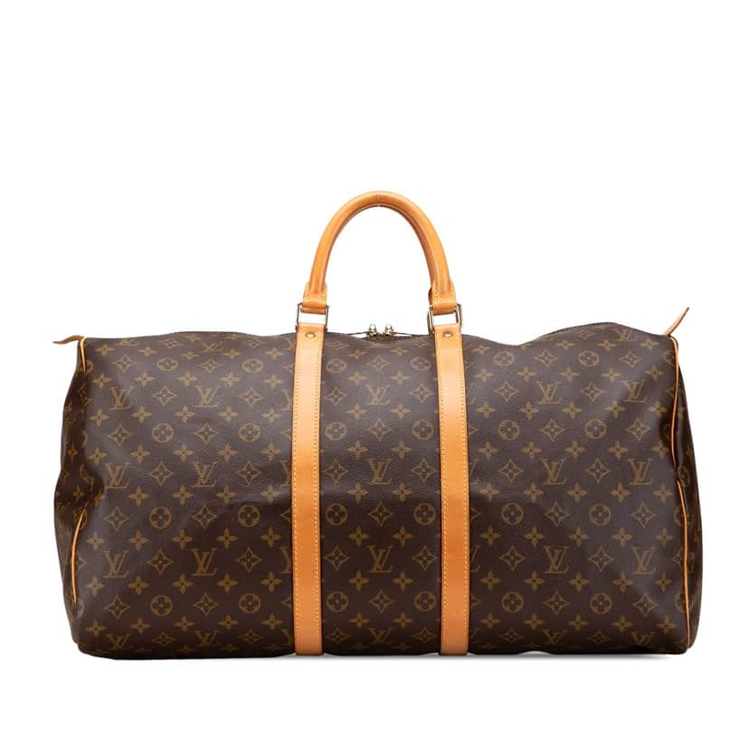 Louis Vuitton Monogram Keepall 55 Brown Canvas Good condition - Front View