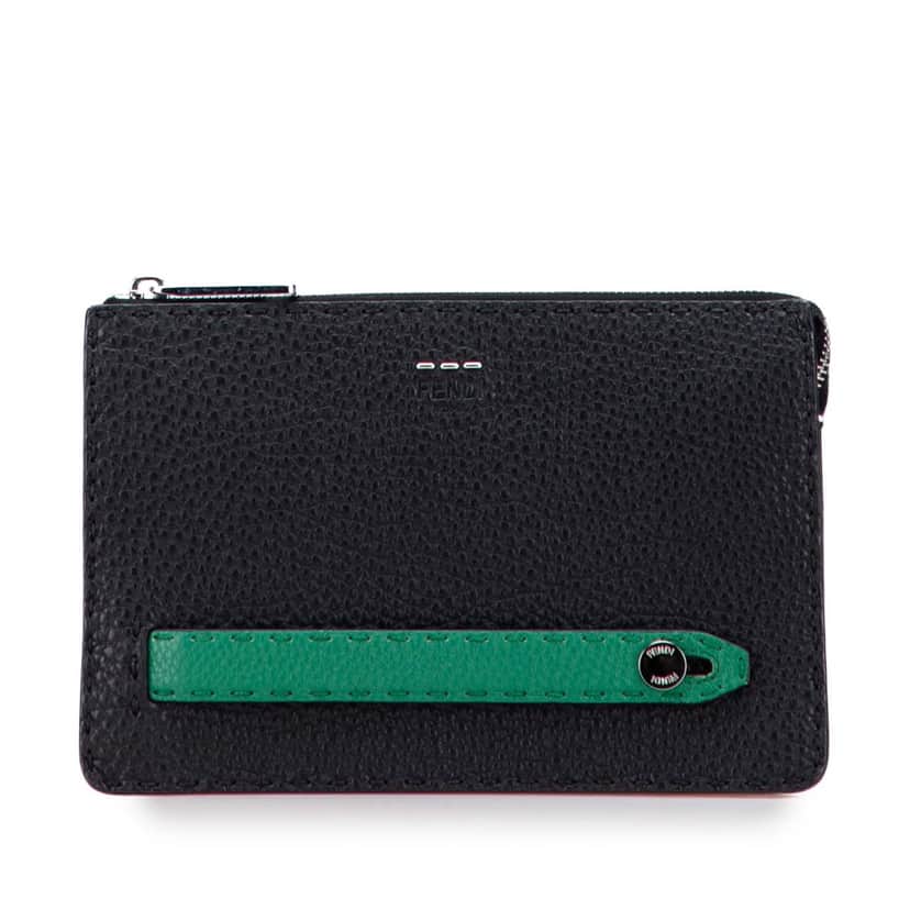 Fendi Leather Selleria Clutch Black Leather Very good condition - Front View