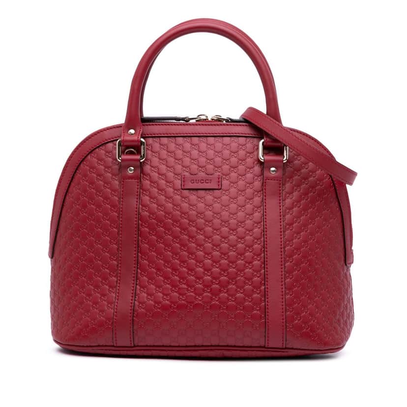 Gucci Medium Microguccissima Dome Satchel Red Leather Good condition - Front View