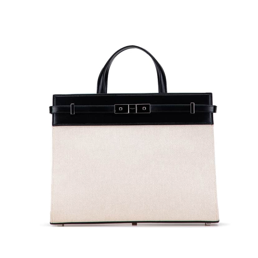 Saint Laurent Small Canvas Manhattan Shopper Tote Brown Canvas Good condition - Front View