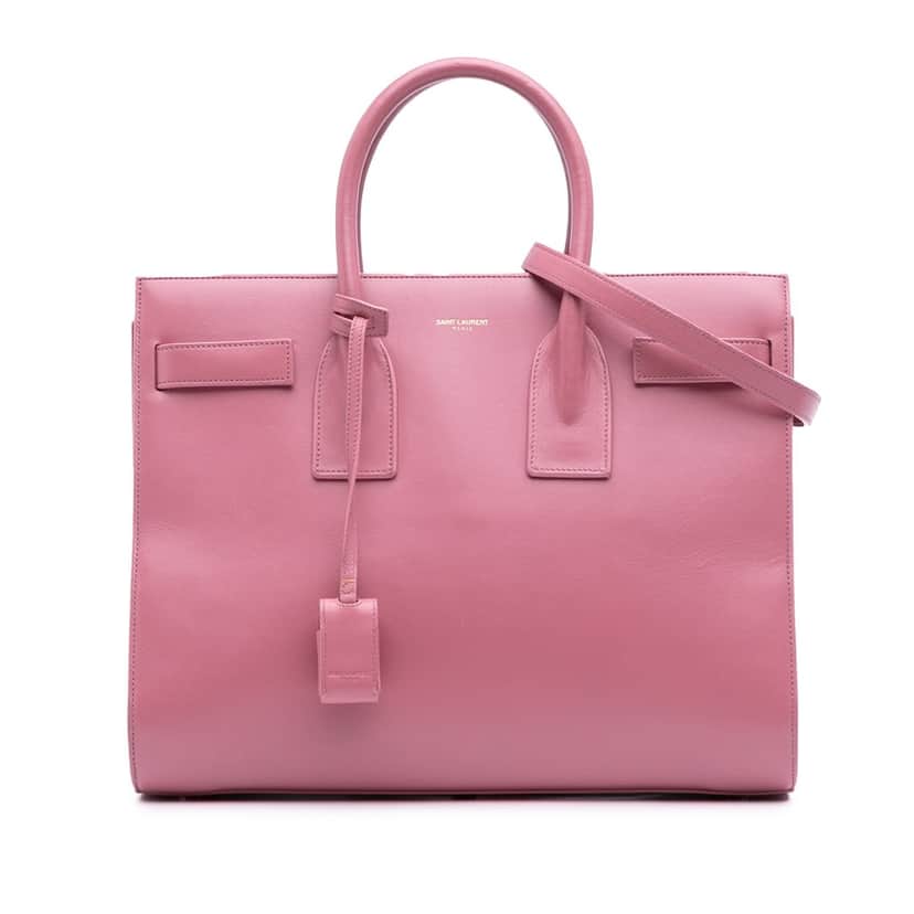 Saint Laurent Small Leather Sac De Jour Satchel Pink Leather Good condition - Front View