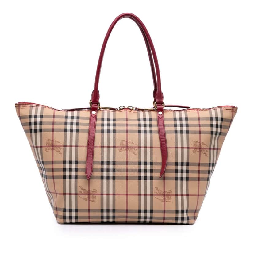 Burberry Small Haymarket Check Coated Canvas Salisbury Tote Brown Canvas Good condition - Front View
