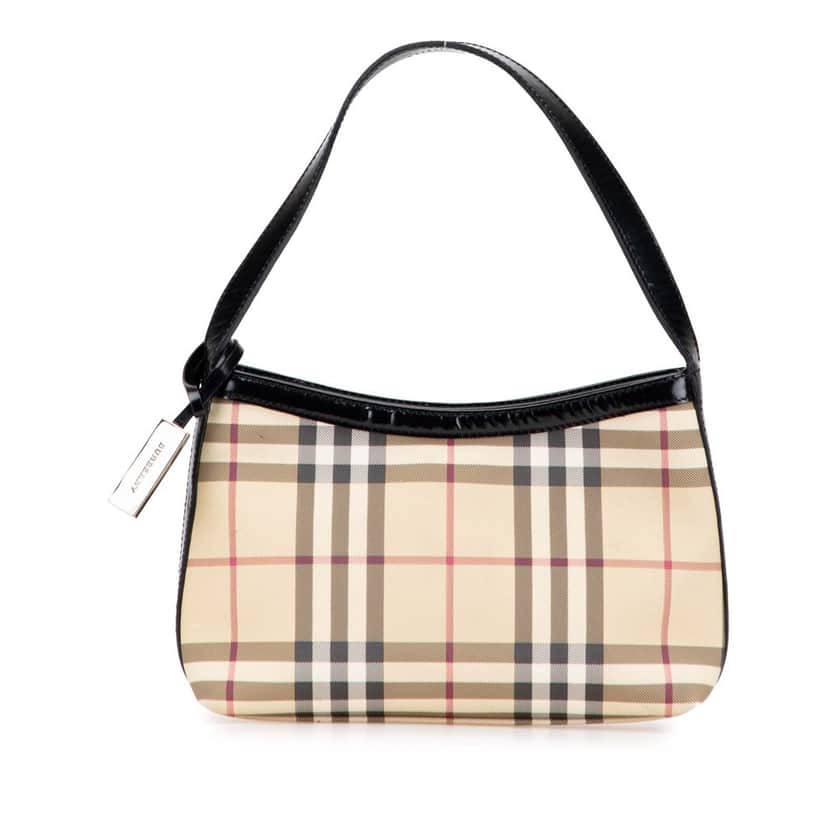 Burberry House Check Coated Canvas Handbag Brown Canvas Good condition - Front View