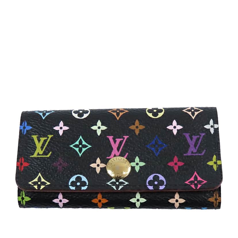 Louis Vuitton Monogram Multicolore 4 Key Holder Black Canvas Good condition - Front View