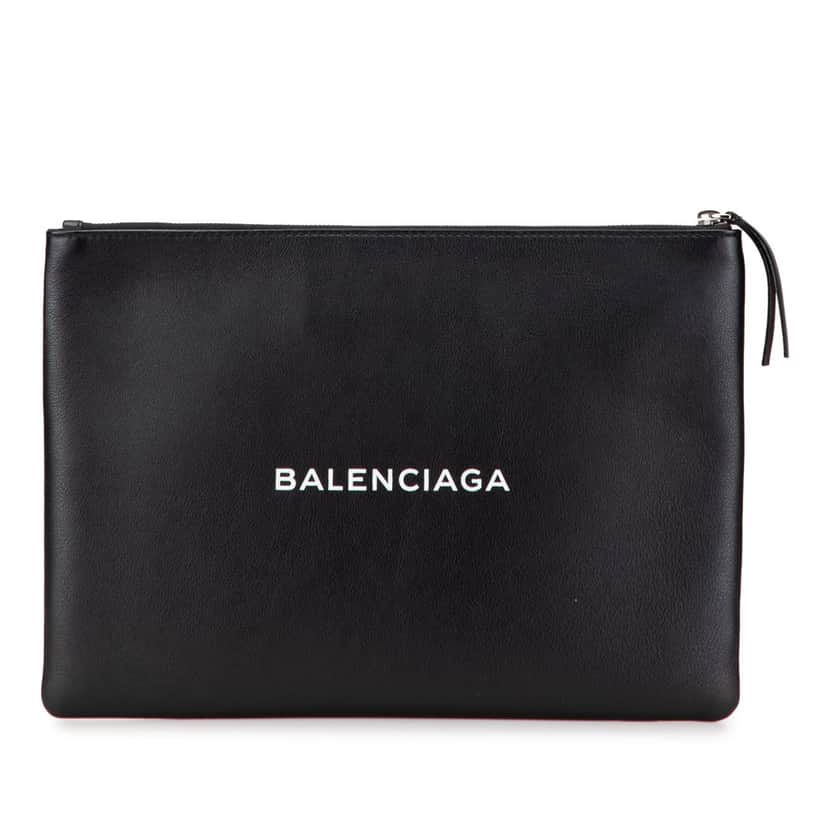 Balenciaga Leather Everyday Clutch Black Leather Good condition - Front View