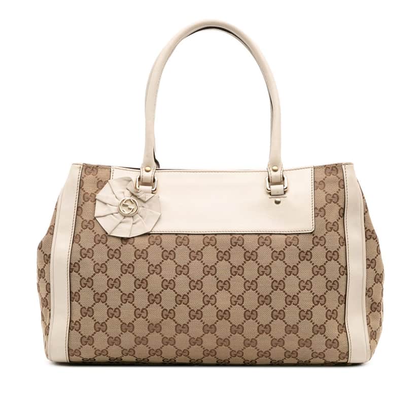 Gucci GG Canvas Trophy Tote Brown Canvas Good condition - Front View