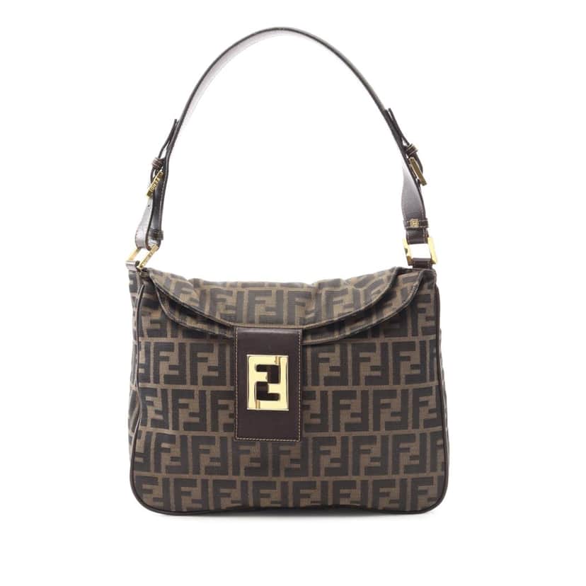 Fendi Zucca Canvas Double Flap Mamma Brown Canvas Good condition - Front View
