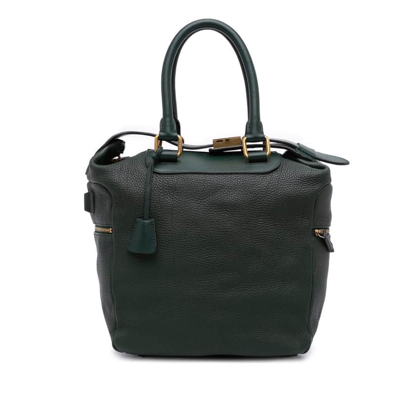 Celine Leather Satchel Green Leather Good condition - Front View