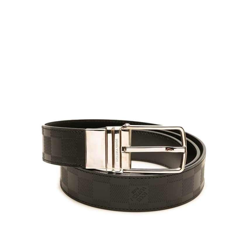 Louis Vuitton Damier Infini Boston Reversible Belt Black Leather Good condition - Front View