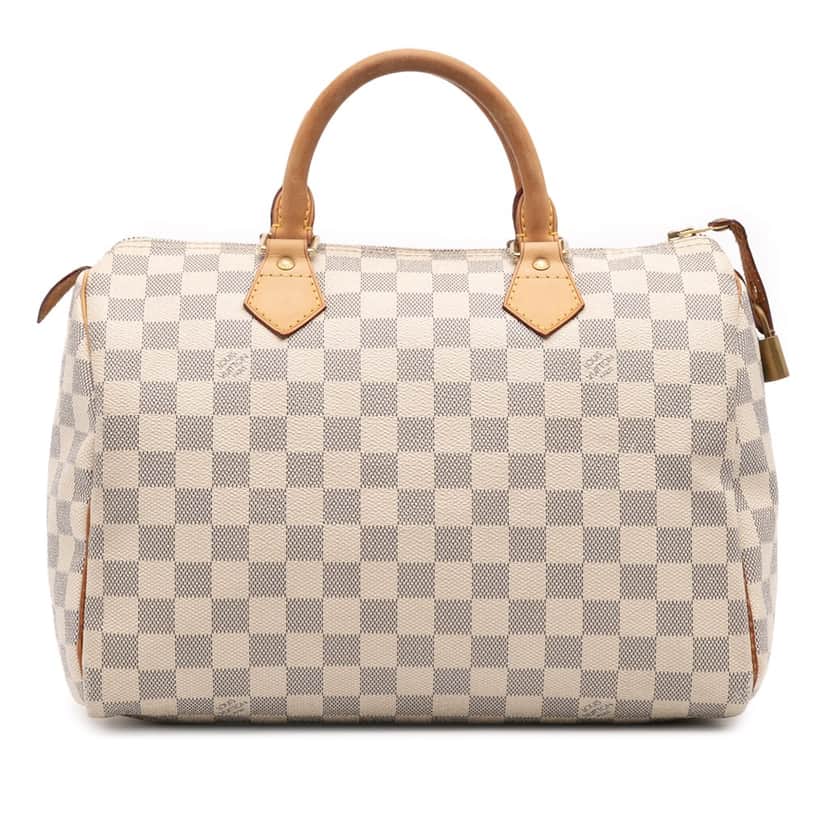 Louis Vuitton Damier Azur Speedy 30 White Canvas Good condition - Front View