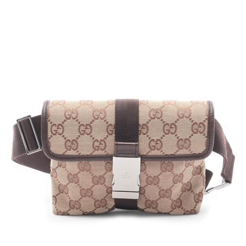 Gucci GG Canvas Belt Bag Brown Canvas Good condition - Front View