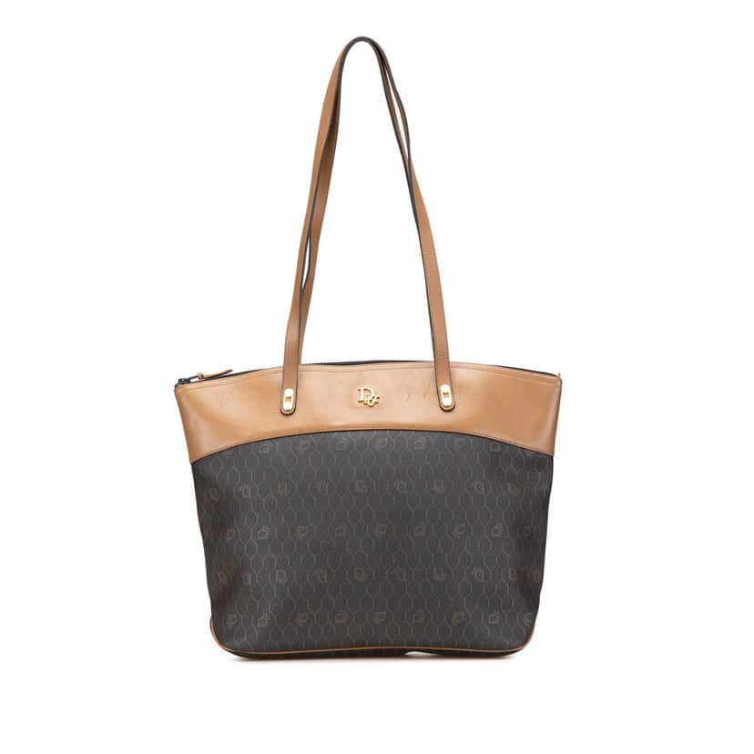 Dior Honeycomb Coated Canvas Tote Black Canvas Good condition - Front View