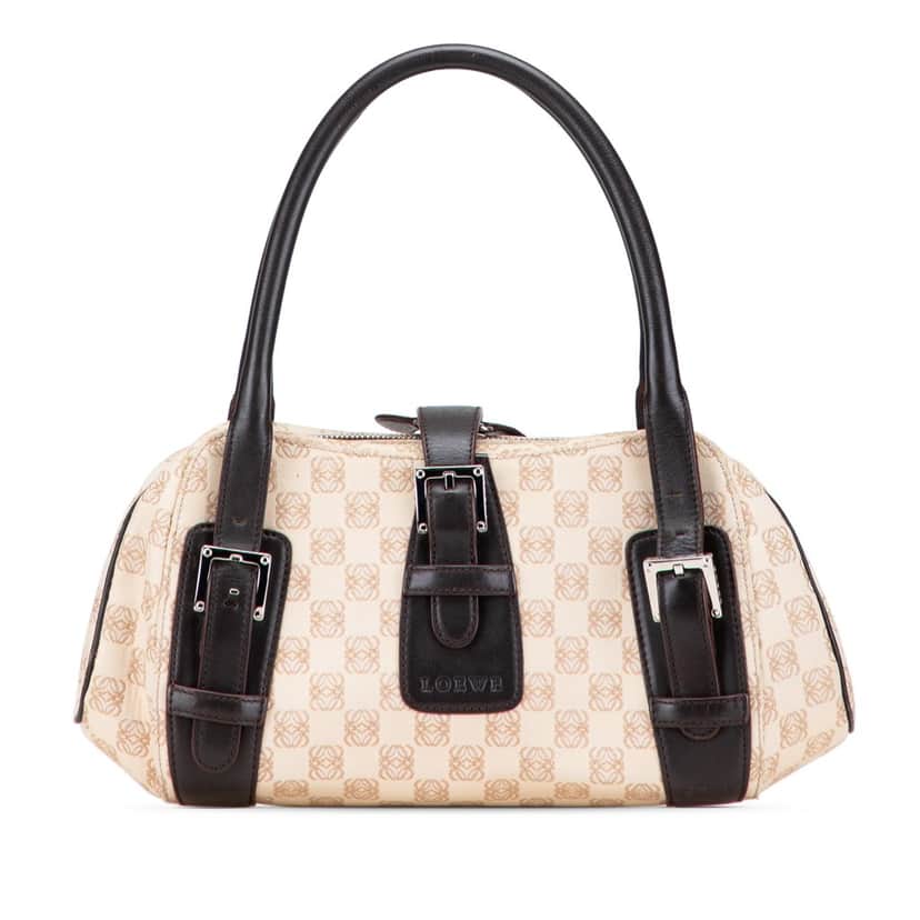 Loewe Anagram Canvas Senda Handbag Brown Canvas Good condition - Front View
