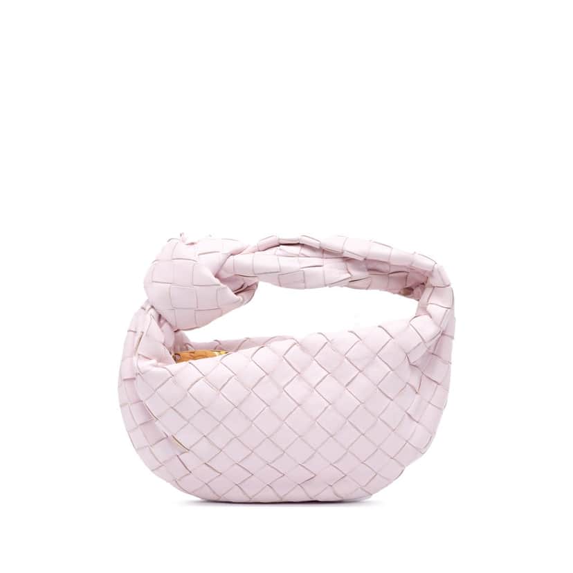 Bottega Veneta Mini Nappa Intrecciato Jodie Pink Leather Good condition - Front View
