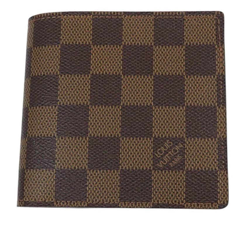 Louis Vuitton Damier Ebene Marco Wallet Brown Canvas Good condition - Front View