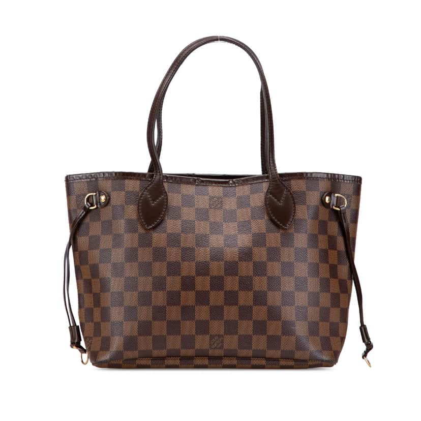Louis Vuitton Damier Ebene Neverfull PM Brown Canvas Good condition - Front View