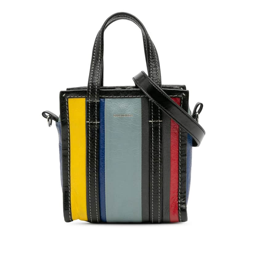 Balenciaga XXS Calfskin Bazar Shopper Satchel Blue Leather Good condition - Front View