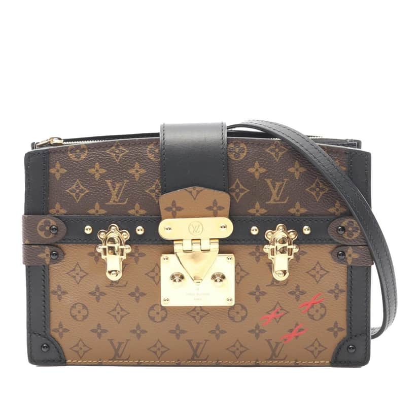 Louis Vuitton Monogram Reverse Trunk Clutch Brown Canvas Good condition - Front View
