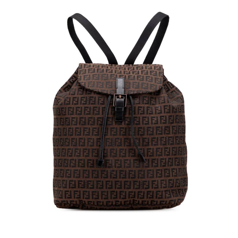 Fendi Zucchino Canvas Backpack Brown Canvas Good condition - Front View