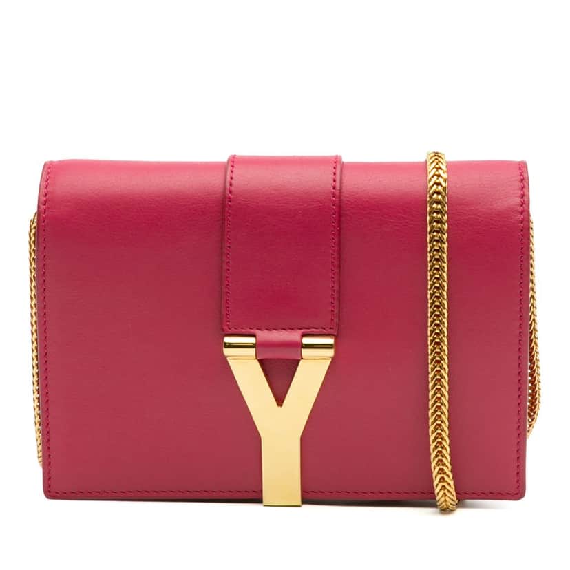Saint Laurent Mini Smooth Calfskin Chyc Crossbody Pink Leather Good condition - Front View