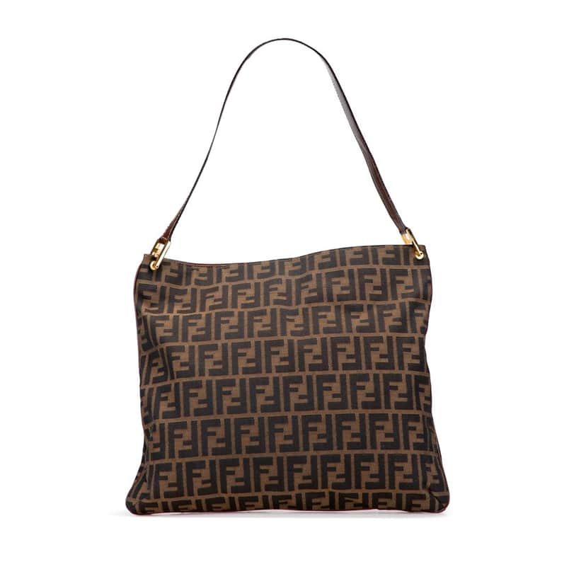 Fendi Zucca Canvas Shoulder Bag Brown Canvas Fair condition - Front View