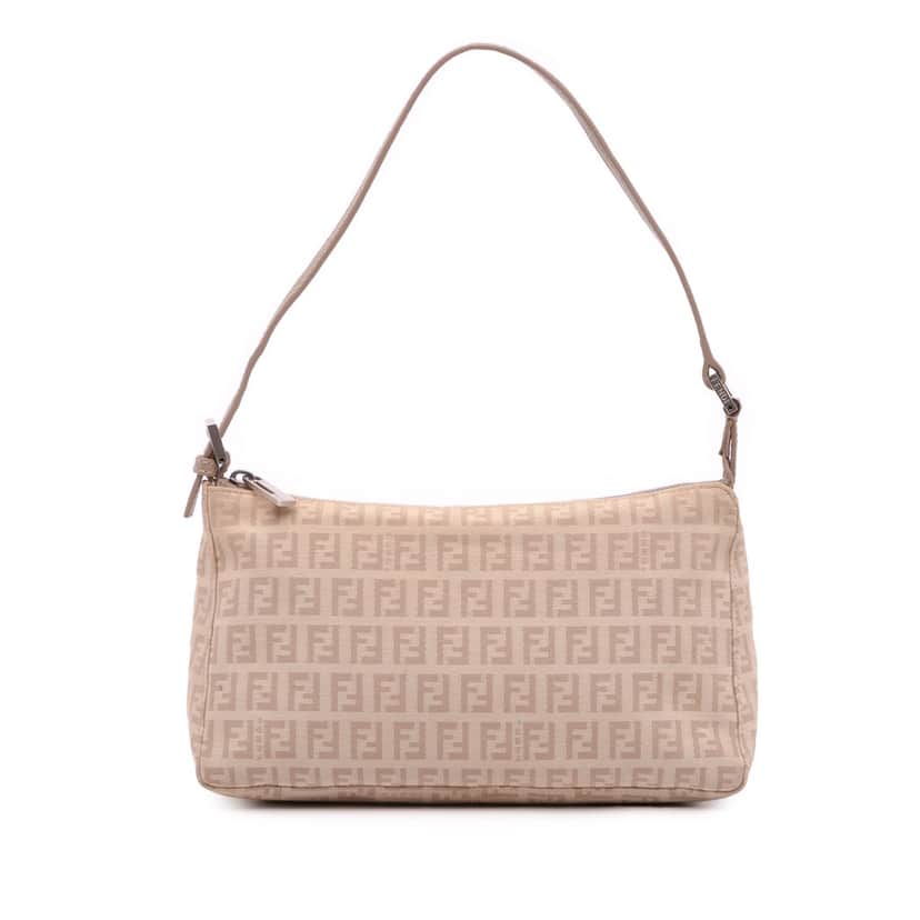 Fendi Zucchino Canvas Pochette Brown Canvas Good condition - Front View