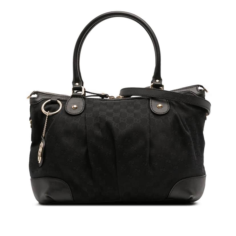 Gucci GG Canvas Sukey Satchel Black Canvas Good condition - Front View