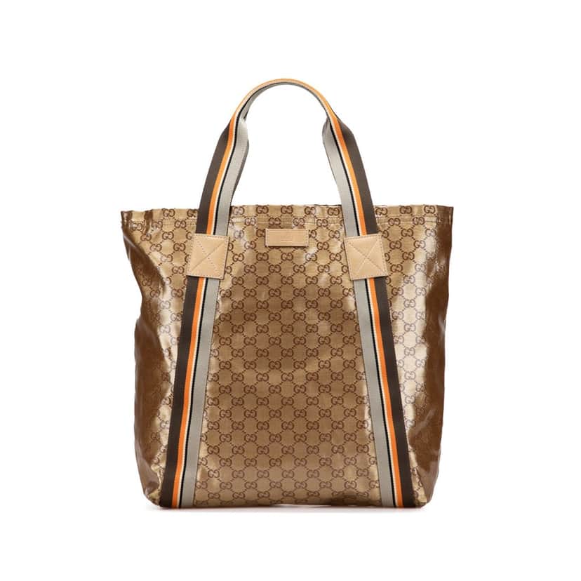 Gucci GG Crystal Web Tote Brown Canvas Good condition - Front View