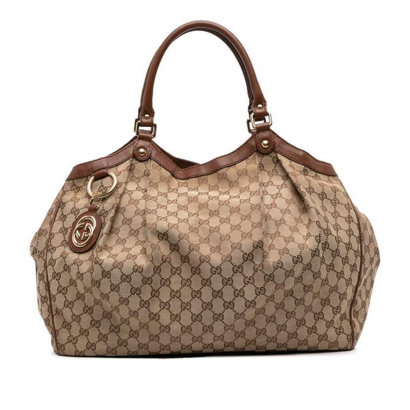 Gucci Large GG Canvas Sukey Tote Brown Canvas Good condition - Front View