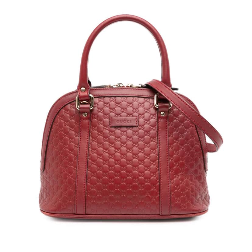 Gucci Mini Microguccissima Dome Satchel Red Leather Good condition - Front View