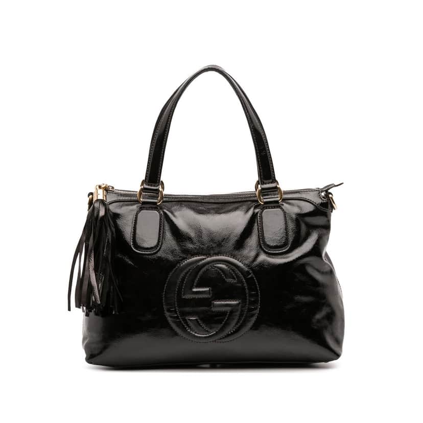 Gucci Small Patent Soho Working Satchel Black Leather Good condition - Front View