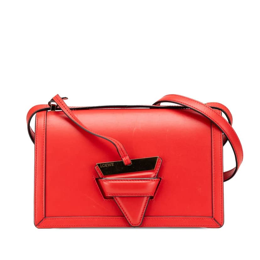 Loewe Medium Leather Barcelona Crossbody Red Leather Very good condition - Front View