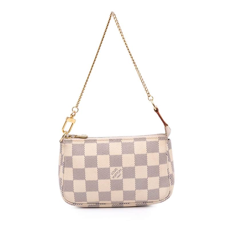 Louis Vuitton Damier Azur Mini Pochette Accessoires White Canvas Good condition - Front View