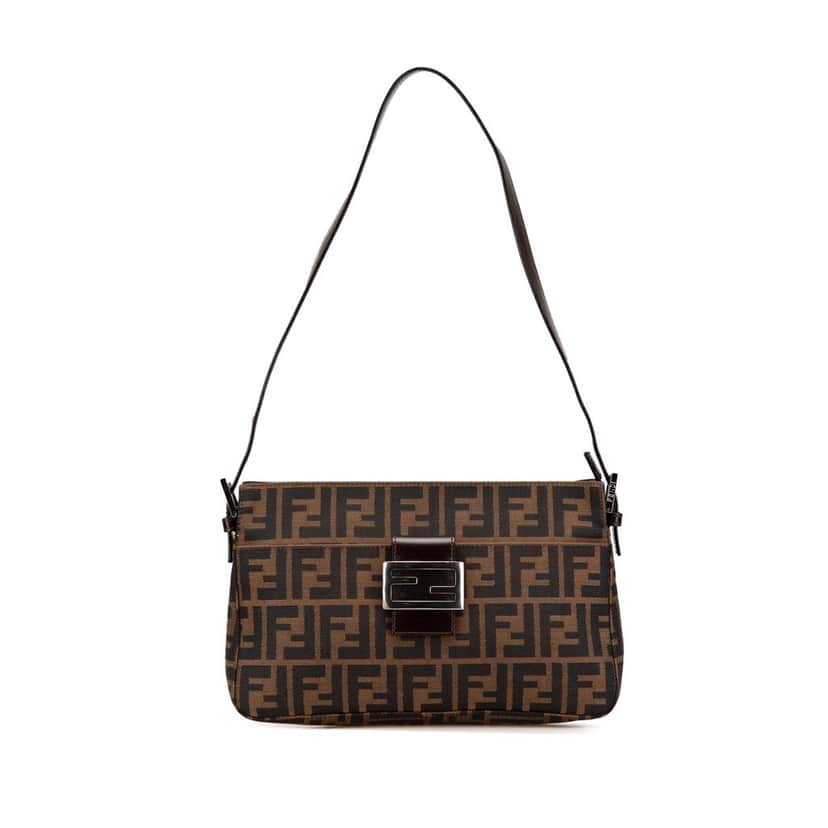 Fendi Zucca Canvas Shoulder Bag Brown Canvas Good condition - Front View