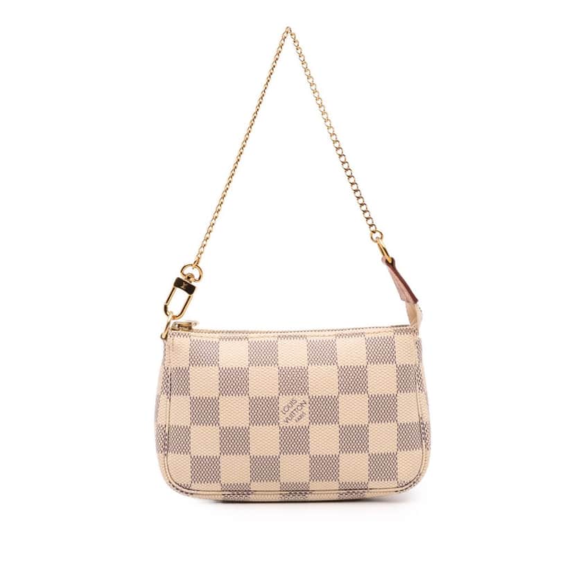 Louis Vuitton Damier Azur Mini Pochette Accessoires White Canvas Good condition - Front View