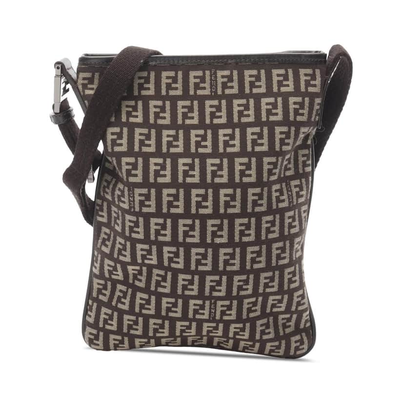 Fendi Zucchino Canvas Crossbody Brown Canvas Good condition - Front View
