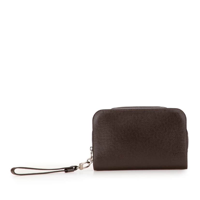 Louis Vuitton Taiga Pochette Baikal Brown Leather Good condition - Front View