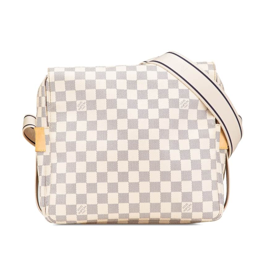 Louis Vuitton Damier Azur Naviglio White Canvas Good condition - Front View
