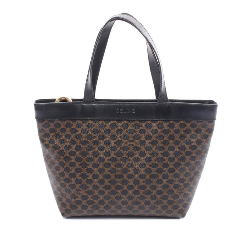 Celine Macadam Coated Canvas Handbag Black Canvas Good condition - Front View