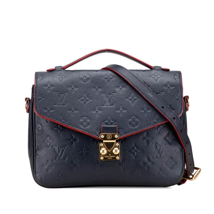 Louis Vuitton Monogram Empreinte Pochette Metis Blue Leather Good condition - Front View