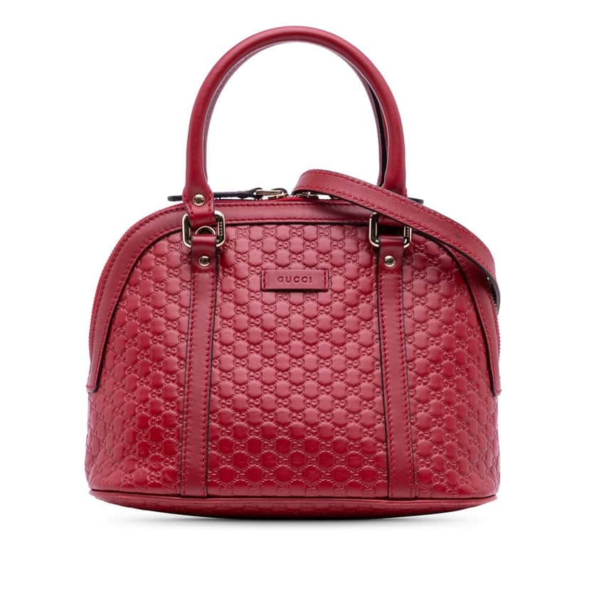 Gucci Mini Microguccissima Dome Satchel Red Leather Good condition - Front View